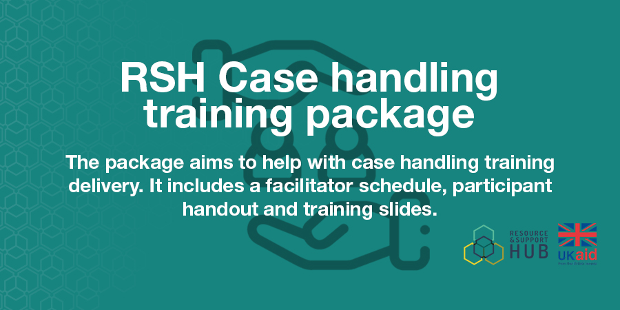 Caption Case handling training package on dark turquoise background