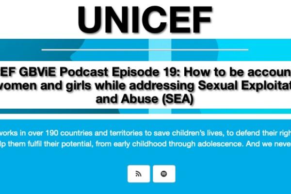Screenshot of Unicef podcast page