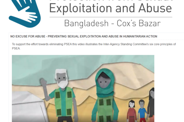 PSEA Training Materials for humanitarian staff in Cox's Bazaar, Bangladesh  | Safeguarding Resource and Support Hub